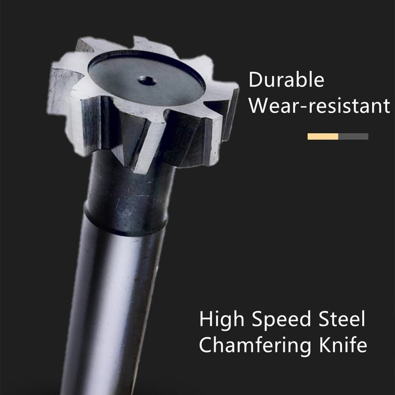 NACX HSS-AL T Slot End Mill Milling Cutter，High-Speed Steel Woodruff Keyseat Cutter, Half Round Keyway Milling Cutter, Straight Shank, 8 Flutes, 25 x 3 x 90mm - Image 5